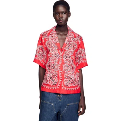 SANDRO SANDRO BANDANA PRINT SILK SHIRT