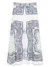 Sandro Printed Skirt-overlay Shorts In White