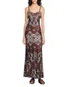 Sandro Womens  Bandana-print Sleeveless Satin Maxi Dress In Brown/black
