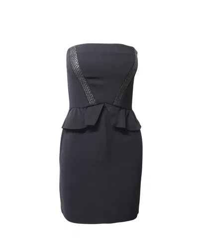 Sandro Bandeau Peplum Dress In Black Polyester