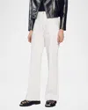 Sandro Bari Canvas Wide Leg Jeans In White