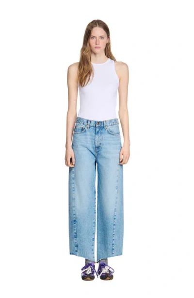 Sandro Barrel Jeans In Blue