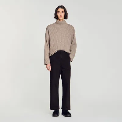 Sandro Barrel Fit 28.7 Jeans In Chocolate In Brown