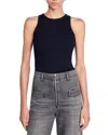 Sandro Basic Rib Cotton Tank In Black