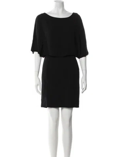 Pre-owned Sandro Bateau Neckline Long Dress In Black