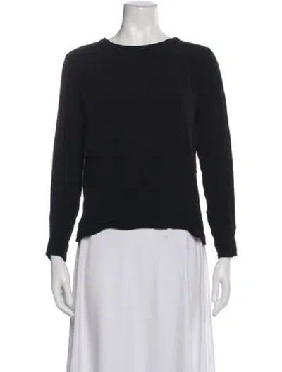 Pre-owned Sandro Bateau Neckline Long Sleeve Top In Black
