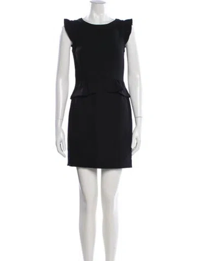 Pre-owned Sandro Bateau Neckline Mini Dress In Black