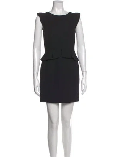 Pre-owned Sandro Bateau Neckline Mini Dress In Black