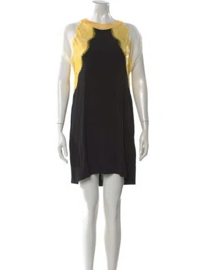 Pre-owned Sandro Bateau Neckline Mini Dress In Black