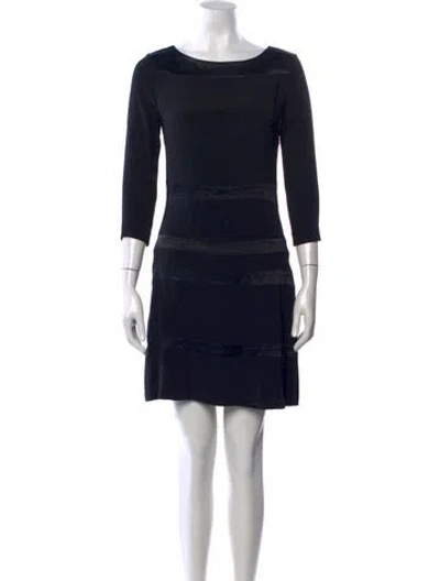 Pre-owned Sandro Bateau Neckline Mini Dress In Black