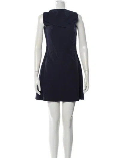 Pre-owned Sandro Bateau Neckline Mini Dress In Blue