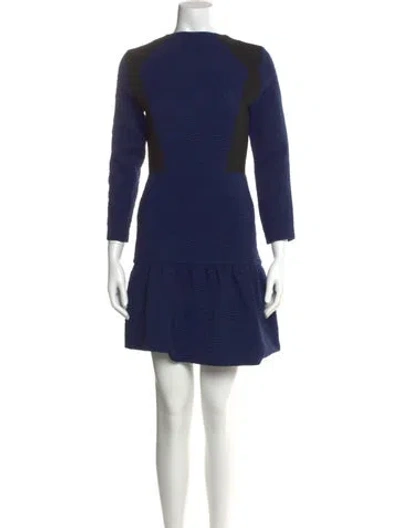 Pre-owned Sandro Bateau Neckline Mini Dress In Blue
