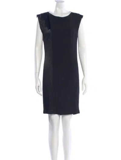 Pre-owned Sandro Bateau Neckline Mini Dress In Blue