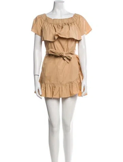 Pre-owned Sandro Bateau Neckline Mini Dress In Neutral