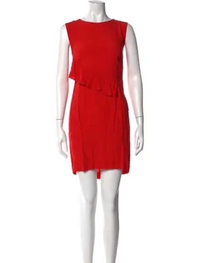 Pre-owned Sandro Bateau Neckline Mini Dress In Orange