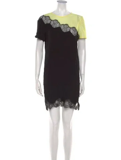Pre-owned Sandro Bateau Neckline Mini Dress W/ Tags In Black