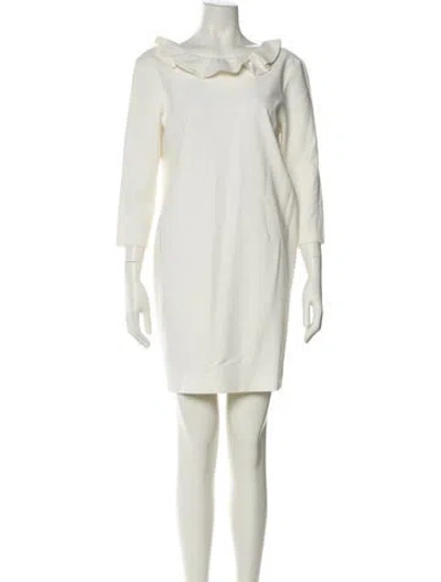 Pre-owned Sandro Bateau Neckline Mini Dress In White