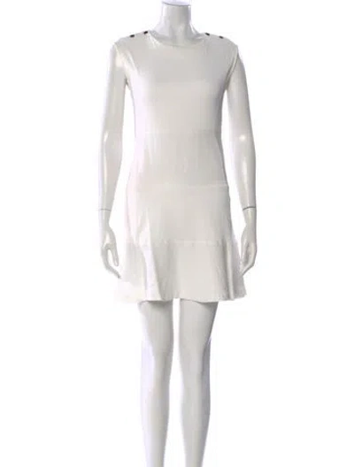 Pre-owned Sandro Bateau Neckline Mini Dress In White