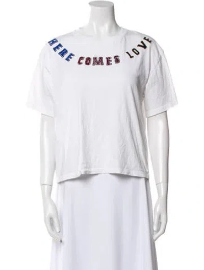Pre-owned Sandro Bateau Neckline Short Sleeve T-shirt In White