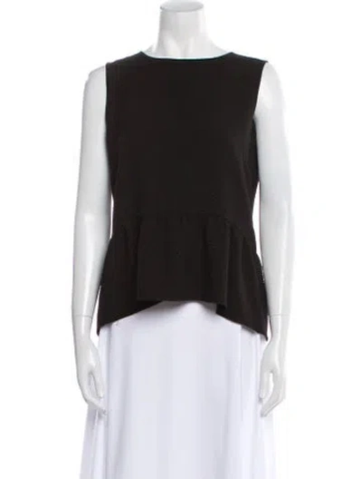 Pre-owned Sandro Bateau Neckline Sleeveless Top In White