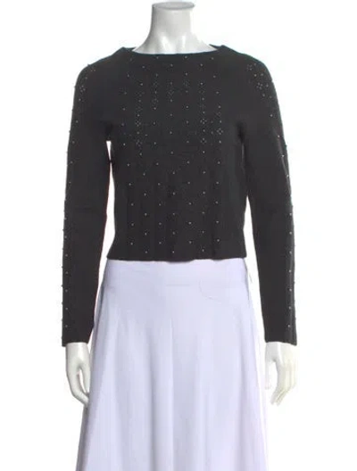 Pre-owned Sandro Bateau Neckline Sweater In Gray