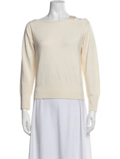 Pre-owned Sandro Bateau Neckline Sweater In Neutrals