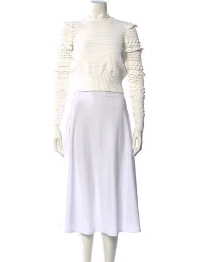 Pre-owned Sandro Bateau Neckline Sweater In White
