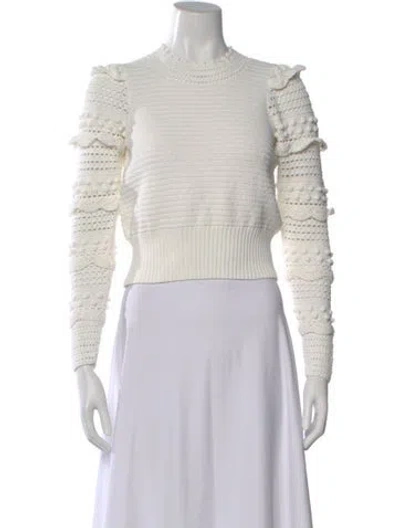 Pre-owned Sandro Bateau Neckline Sweater In White