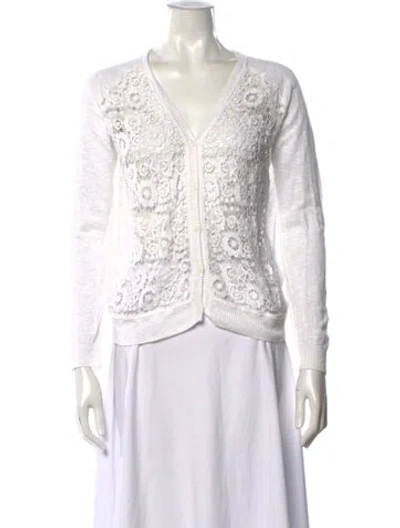 Pre-owned Sandro Bateau Neckline Sweater In White