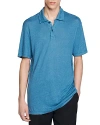 Sandro Beach Linen Polo Style Tee In Azure