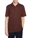 Sandro Beach Linen Polo In Chocolate