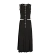 Sandro Naima Imitation Pearl Button Front Sleeveless Midi Dress In Black
