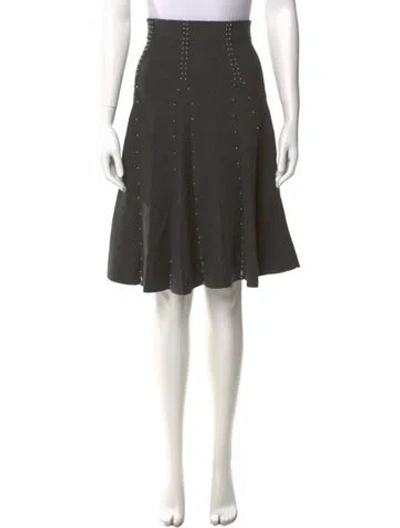 Pre-owned Sandro Beaded Accents Knee-length Skirt In Gray