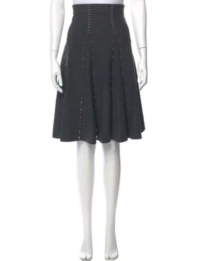 Pre-owned Sandro Beaded Accents Knee-length Skirt In Gray