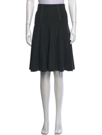 Pre-owned Sandro Beaded Accents Midi Length Skirt In Grey