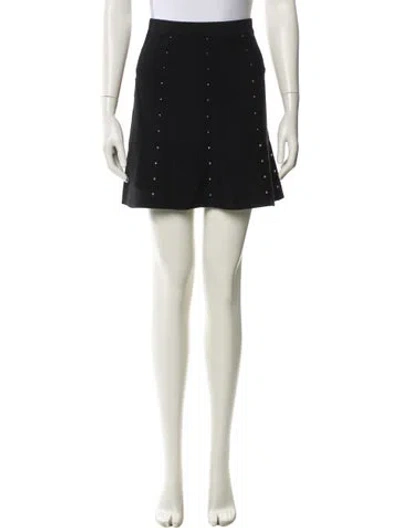 Pre-owned Sandro Beaded Accents Mini Skirt In Black