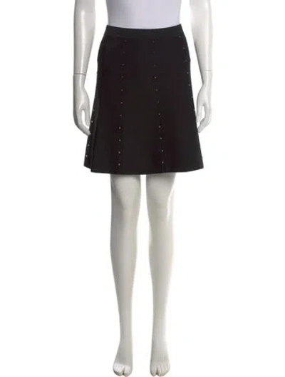 Pre-owned Sandro Beaded Accents Mini Skirt In Black