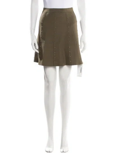 Pre-owned Sandro Beaded Accents Mini Skirt In Green