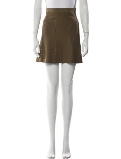 Pre-owned Sandro Beaded Accents Mini Skirt In Green