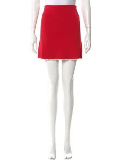 Pre-owned Sandro Beaded Accents Mini Skirt In Red