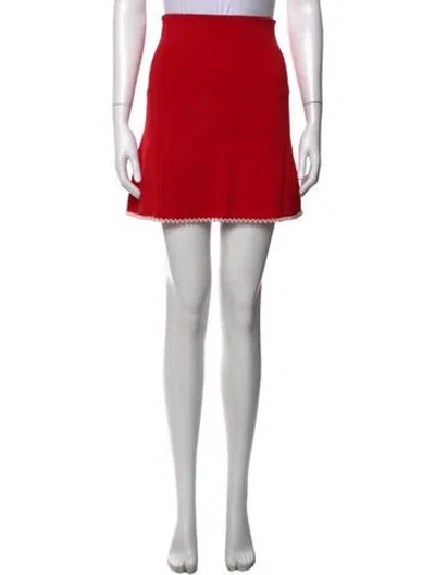 Pre-owned Sandro Beaded Accents Mini Skirt In Red