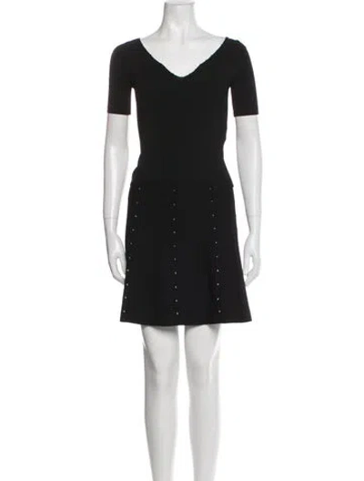 Pre-owned Sandro Beaded Accents Skirt Set In Black