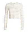 Sandro Beaded Jacquard Cardigan In Beige