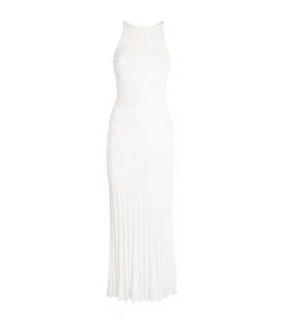 Sandro Beaded Maxi Dress In White