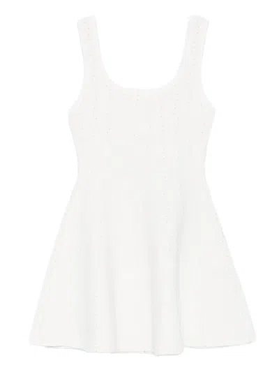 Sandro Beaded Mini Dress In White