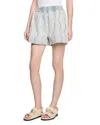 Sandro Beaded And Rhinestone Denim Shorts In Light Blue Jean