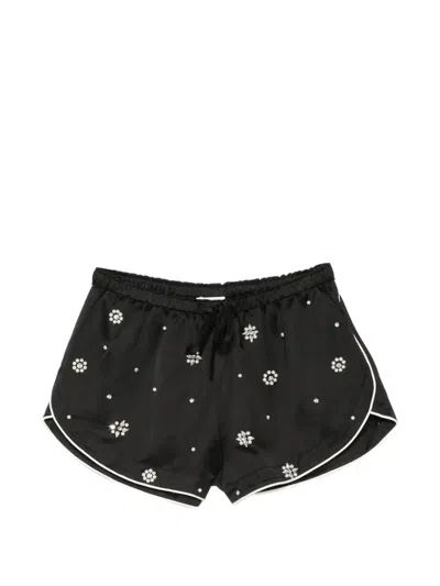 Sandro Bead-embellished Rhinestone-detail Shorts In Black