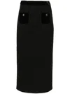 Sandro Beck Velvet Tweed Maxi Skirt In 黑色