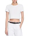 Sandro Cropped T-shirt In White