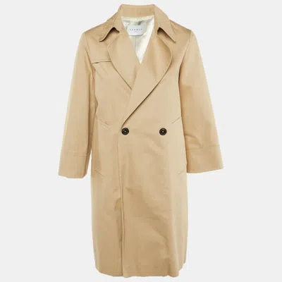 Sandro Beige Cotton Trench Coat In Neutral